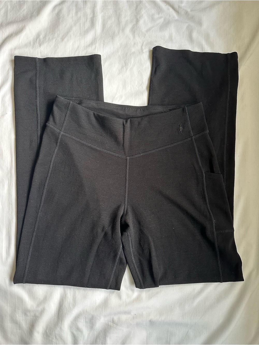 Smartwool Black Straight Leg Pants w Side Pocket - Merino Wool Blend